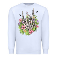 White skeleton flowers Premium Sweatshirt - MaliasSmallBusiness