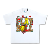 White play ball softball Urban Heavy Tee - Zillion Design Studio