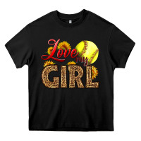 Black Love My Girl Softball Heavy Core Tee - LillyAllenDesigns