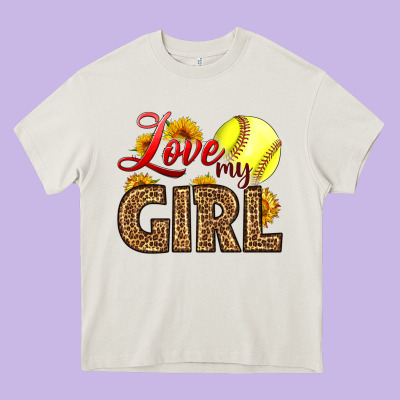 Love My Girl Softball Heavy Core Tee Designed By Lillyallendesigns