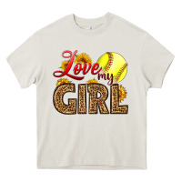 Cream Love My Girl Softball Heavy Core Tee - LillyAllenDesigns