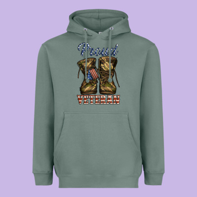 Proud Veteran Camo Shoes Heavyweight Hoodie Designed By Jasminsmagicworld
