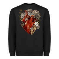 Black Flower anatomical heart Heavyweight Sweatshirt - RanaPortraitStore