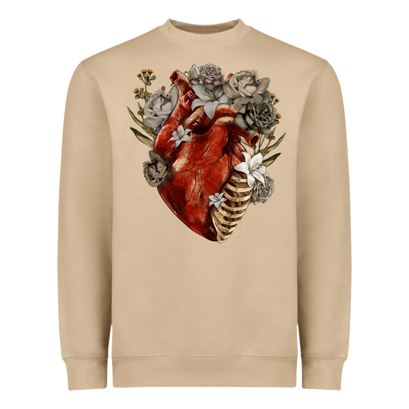Flower Anatomical Heart Heavyweight Sweatshirt by RanaPortraitStore | Teevron