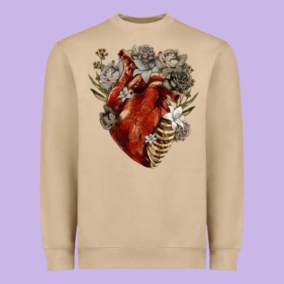Heavyweight Sweatshirt Flower anatomical heart