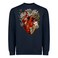 Navy Flower anatomical heart Heavyweight Sweatshirt - RanaPortraitStore