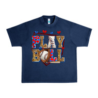 Navy play ball baseball Urban Heavy Tee - Zillion Design Studio
