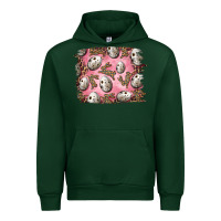 Forest Green Easter Quail Eggs And Leopard Bunny Urban Hoodie - RanaPortraitStore