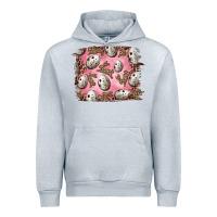 Heather Grey Easter Quail Eggs And Leopard Bunny Urban Hoodie - RanaPortraitStore