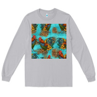 Moon Dust rooster and sunflowers seamless pattern Long Sleeve Tee - HRA Design Shop