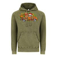 Vintage Olive christmas gingerbread truck Vintage Hoodie - Zillion Design Studio
