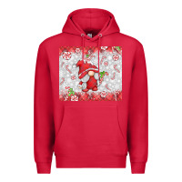 Cardinal candy cane gnome Premium Hoodie - MaliasSmallBusiness