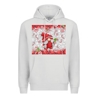 Dove Grey candy cane gnome Premium Hoodie - MaliasSmallBusiness