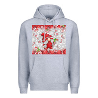 Heather Grey candy cane gnome Premium Hoodie - MaliasSmallBusiness