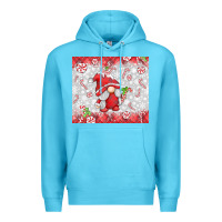 Ocean Blue candy cane gnome Premium Hoodie - MaliasSmallBusiness