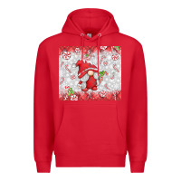 Red candy cane gnome Premium Hoodie - MaliasSmallBusiness