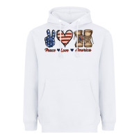 White Peace Love America Heavyweight Hoodie - Jasminsmagicworld