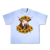 Grape Ice hereford cow with sunflowers Urban Heavy Tee - RanaPortraitStore