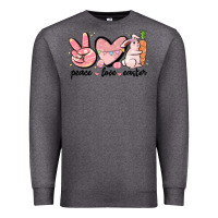 Charcoal Heather peace love easter Premium Sweatshirt - MaliasSmallBusiness