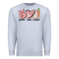 Heather Grey peace love easter Premium Sweatshirt - MaliasSmallBusiness