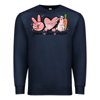 Navy peace love easter Premium Sweatshirt - MaliasSmallBusiness