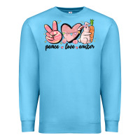 Ocean Blue peace love easter Premium Sweatshirt - MaliasSmallBusiness