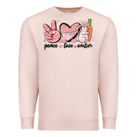 Pale Pink peace love easter Premium Sweatshirt - MaliasSmallBusiness