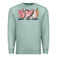 Seafoam peace love easter Premium Sweatshirt - MaliasSmallBusiness