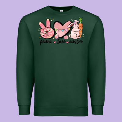 Peace Love Easter Premium Sweatshirt Designed By Maliassmallbusiness