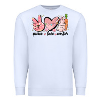White peace love easter Premium Sweatshirt - MaliasSmallBusiness