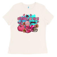 Bone in october we wear pink american football Ladies Tee - AdoDesignShop