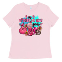 In October We Wear Pink American Football Ladies Tee | Teevron