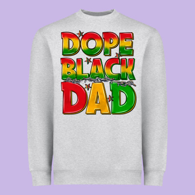 Heavyweight Sweatshirt dope black dad with stars