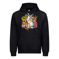 Black Easter truck with bunny sunflowers and eggs Urban Hoodie - RanaPortraitStore