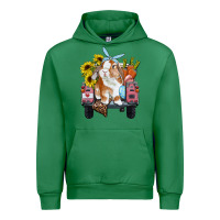 Emerald Easter truck with bunny sunflowers and eggs Urban Hoodie - RanaPortraitStore