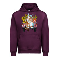 Mauve Wine Easter truck with bunny sunflowers and eggs Urban Hoodie - RanaPortraitStore