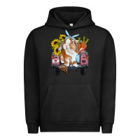 Pigment Black Easter truck with bunny sunflowers and eggs Urban Hoodie - RanaPortraitStore