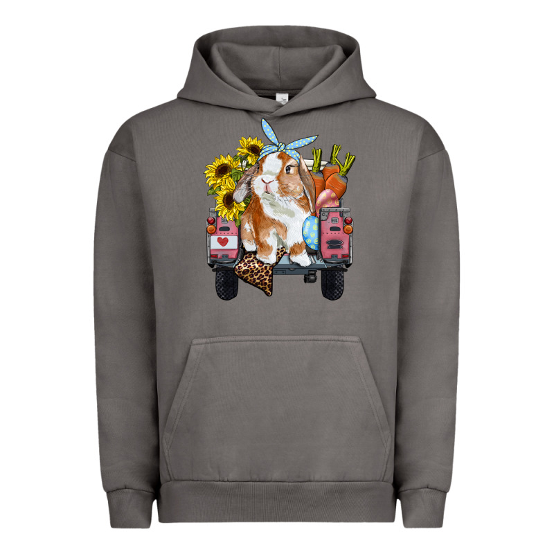 Easter Truck With Bunny Sunflowers And Eggs Urban Hoodie by RanaPortraitStore | Teevron
