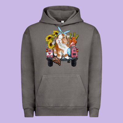 Easter Truck With Bunny Sunflowers And Eggs Urban Hoodie Designed By Ranaportraitstore