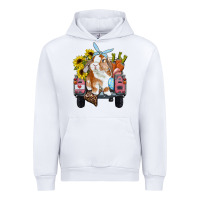 White Easter truck with bunny sunflowers and eggs Urban Hoodie - RanaPortraitStore