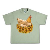 Oil Green chicken with sunflowers Urban Heavy Tee - RanaPortraitStore