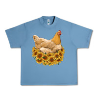 Pebble Blue chicken with sunflowers Urban Heavy Tee - RanaPortraitStore
