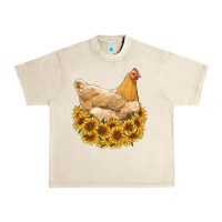 Sandshell chicken with sunflowers Urban Heavy Tee - RanaPortraitStore