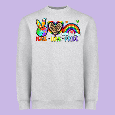 Peace Love Pride Heavyweight Sweatshirt Designed By Zillion Design Studio