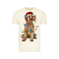 Vintage Arctic cockapoo with christmas lights Vintage Tee - RanaPortraitStore