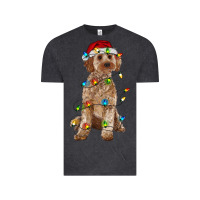 Vintage Black cockapoo with christmas lights Vintage Tee - RanaPortraitStore