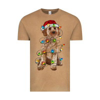 Vintage Camel cockapoo with christmas lights Vintage Tee - RanaPortraitStore