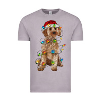 Vintage Zinc cockapoo with christmas lights Vintage Tee - RanaPortraitStore