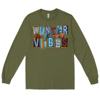 Army Green winter vibes Long Sleeve Tee - FaDigitalArtStudio