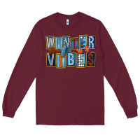 Burgundy winter vibes Long Sleeve Tee - FaDigitalArtStudio